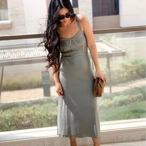 ZARA LIGHT GREEN LONG KNIT DRESS